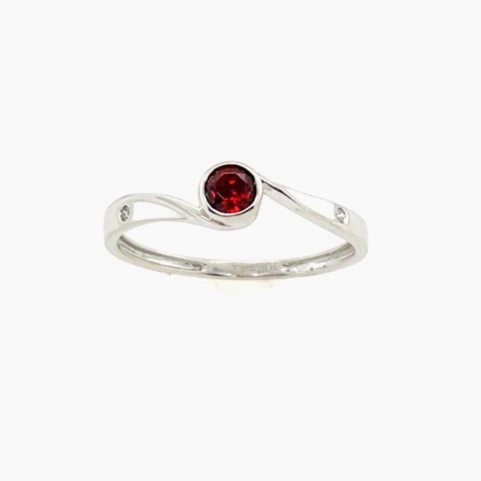 10K Ladies Diamond Garnet Ring Size 7
