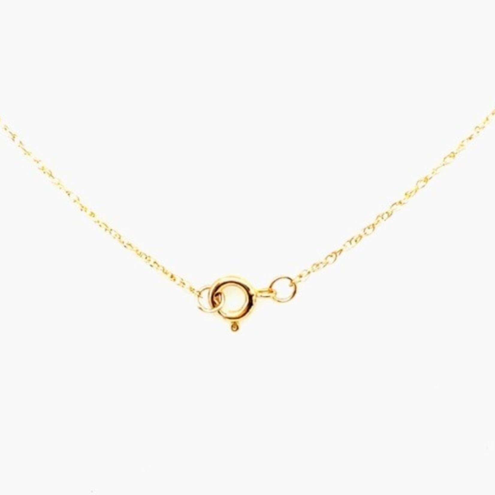 10KT YG Diamond Leaf Necklace 16" .01 Ctw