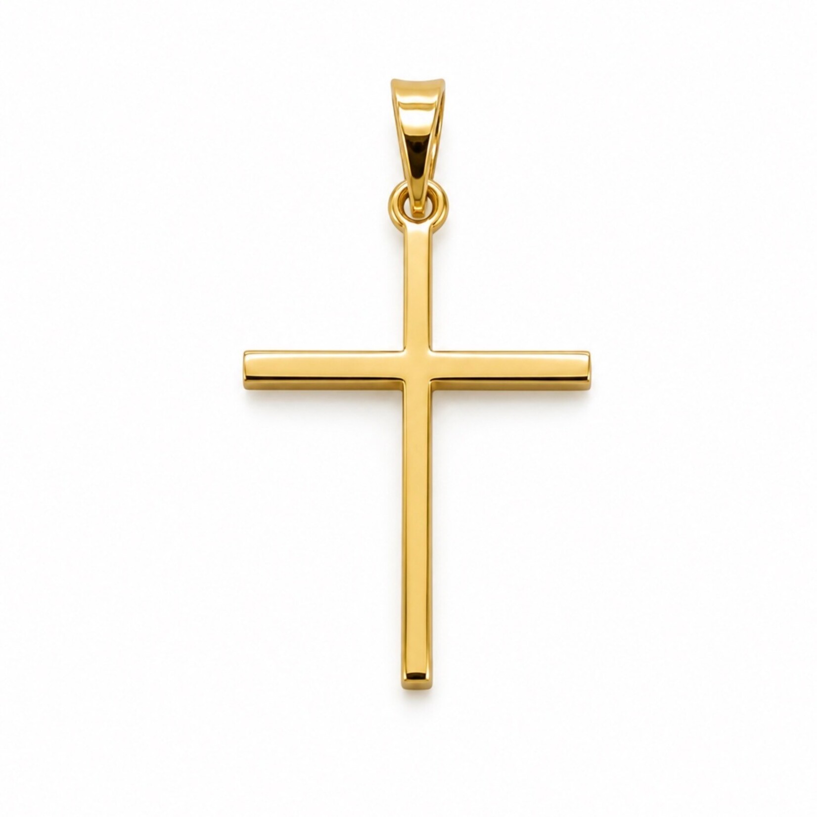 14 Kt YG Minimalist Cross Pendant