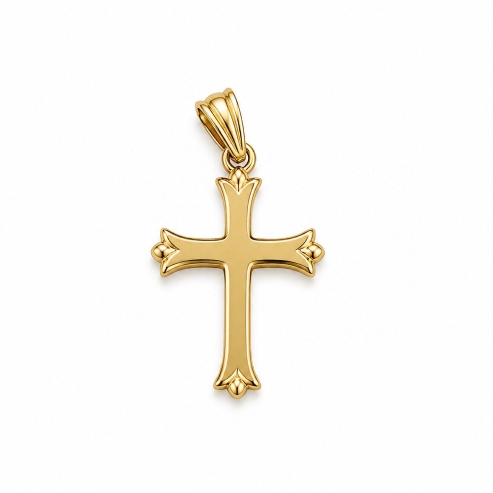 14 Kt YG Flared End Cross Pendant