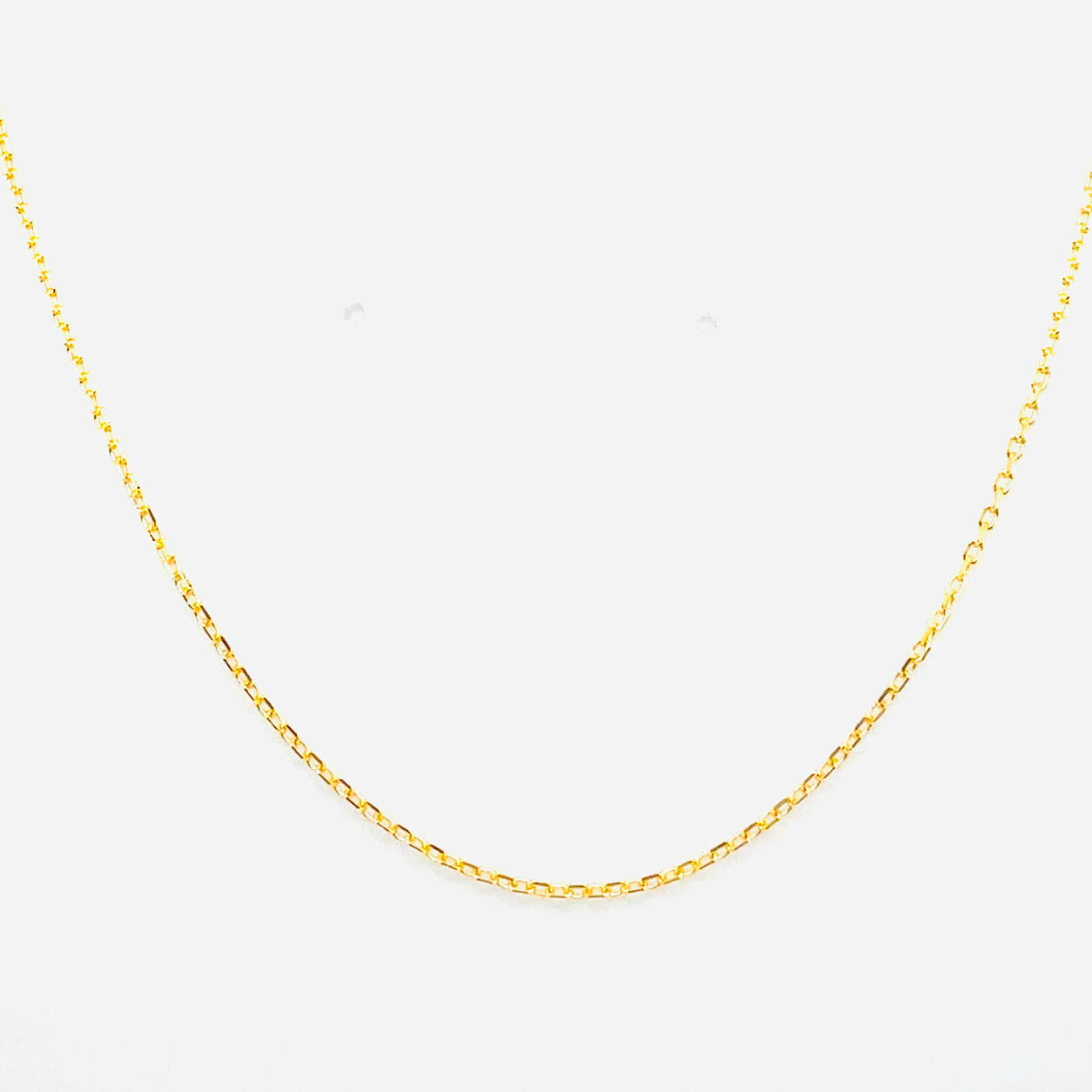 .925 YG Plated D Cut Cable Chain 18"
