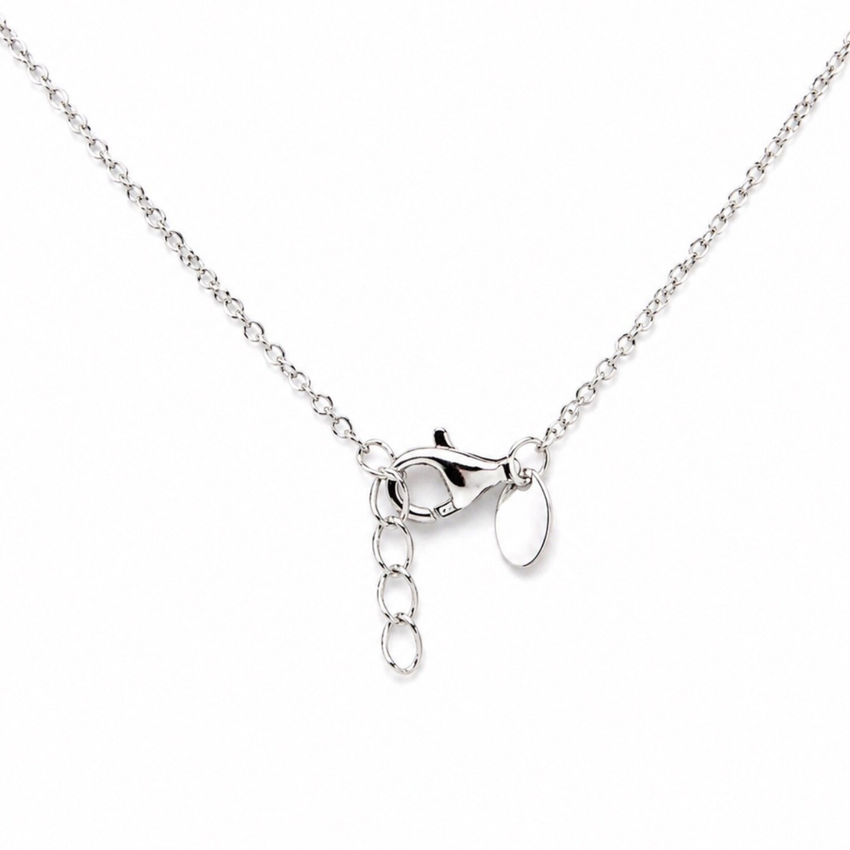 .925 Rhodium Plated Pearl Cross Necklace