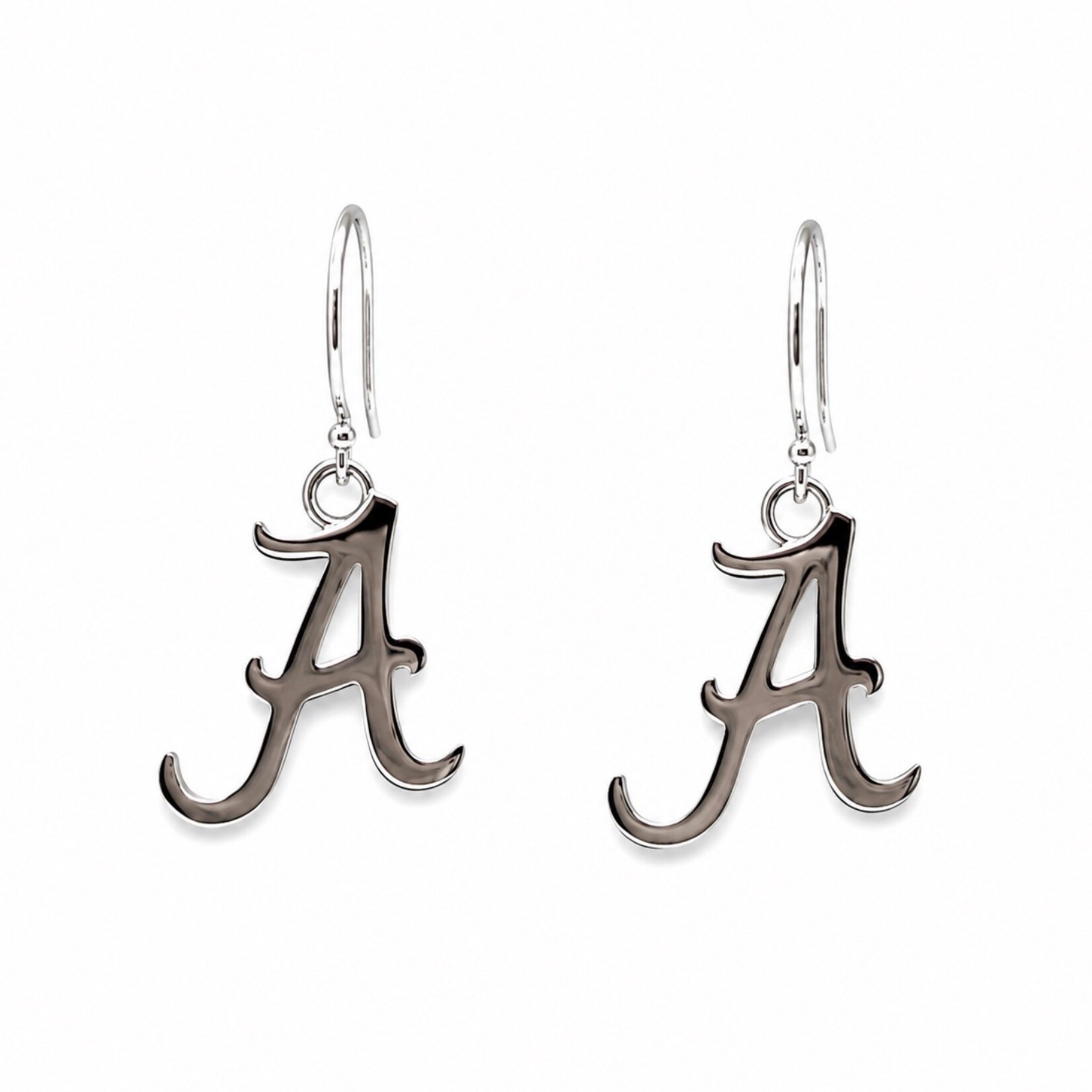 .925 Rhodium Plated Alabama Crimson Tide Earrings