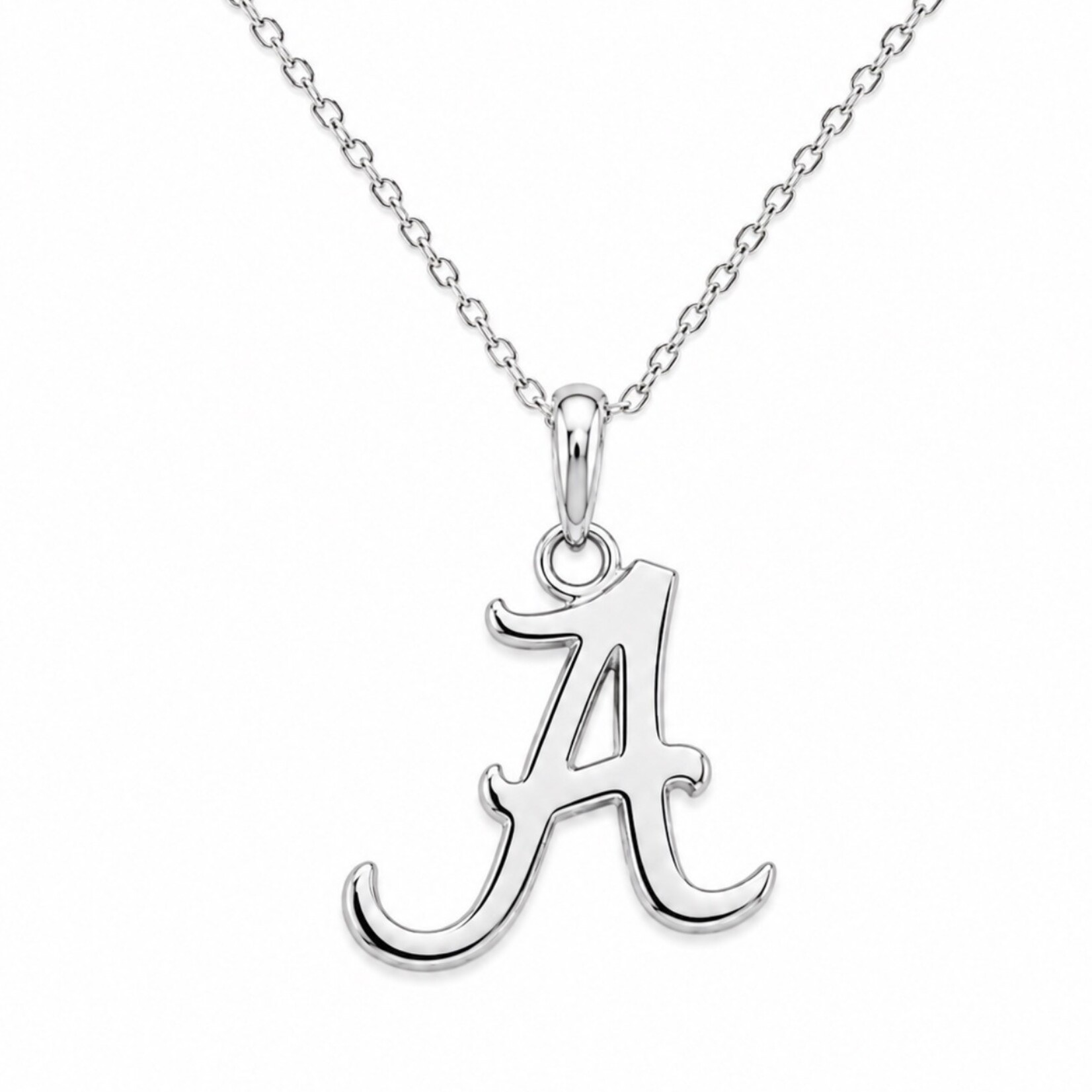 .925 Rhodium Plated Alabama Crimson Tide Necklace