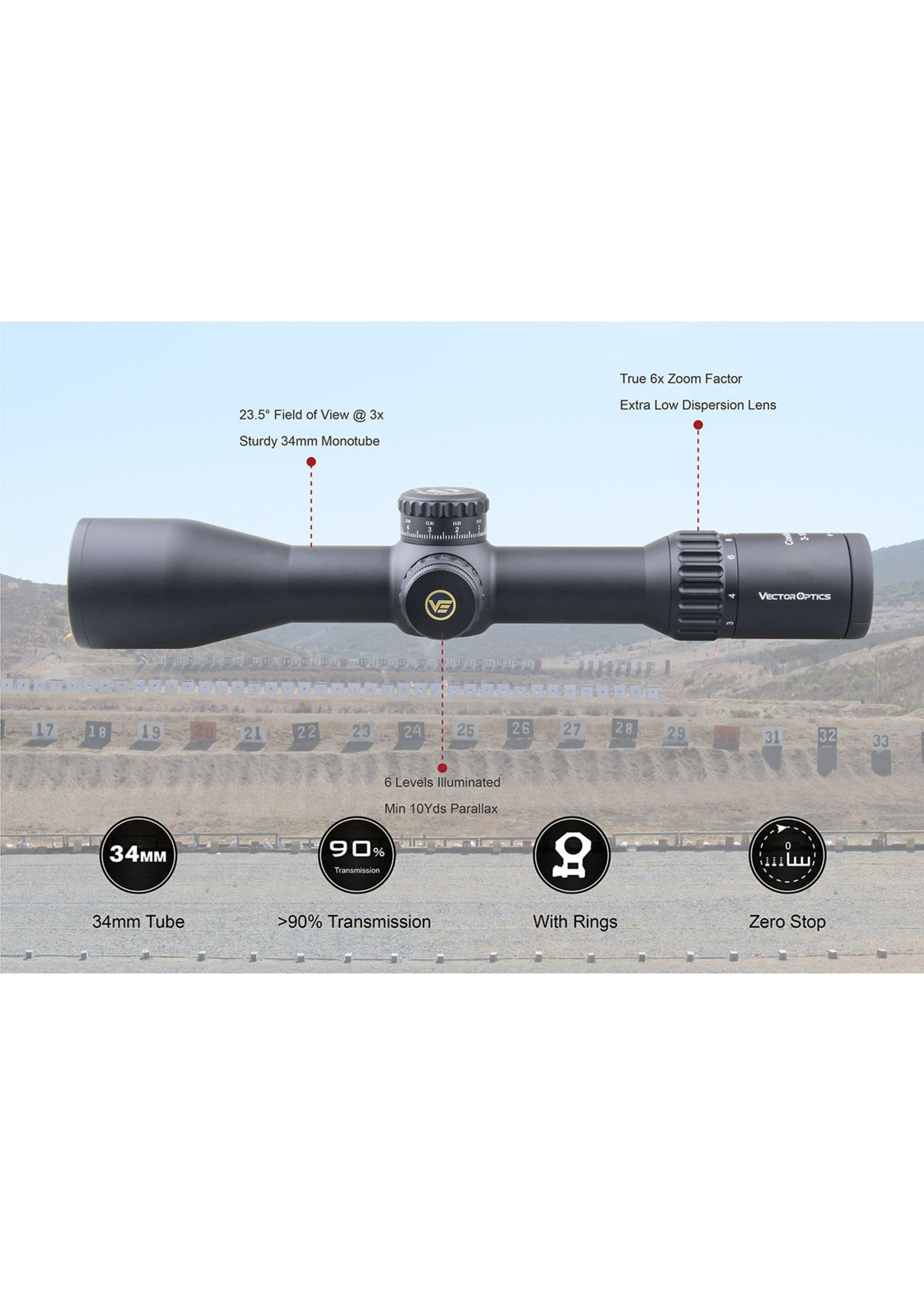 Vector Optics Continental Tactical FFP series 34mm tube Riflescope
