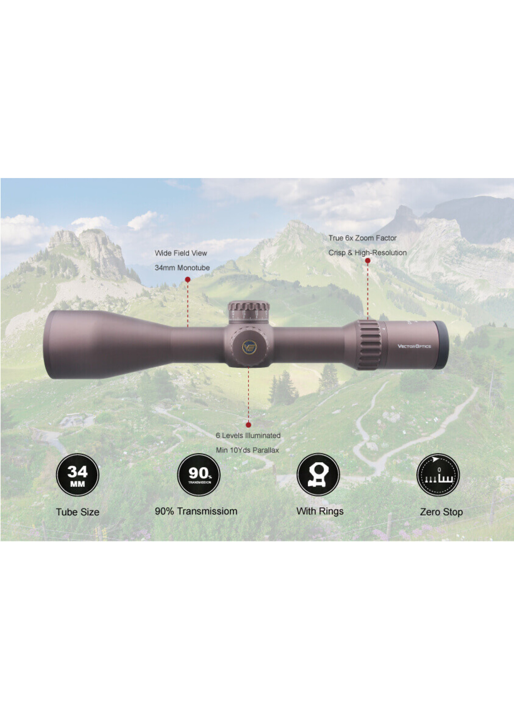 Vector Optics Continental Tactical 4-24x56 FFP Riflescope FDE