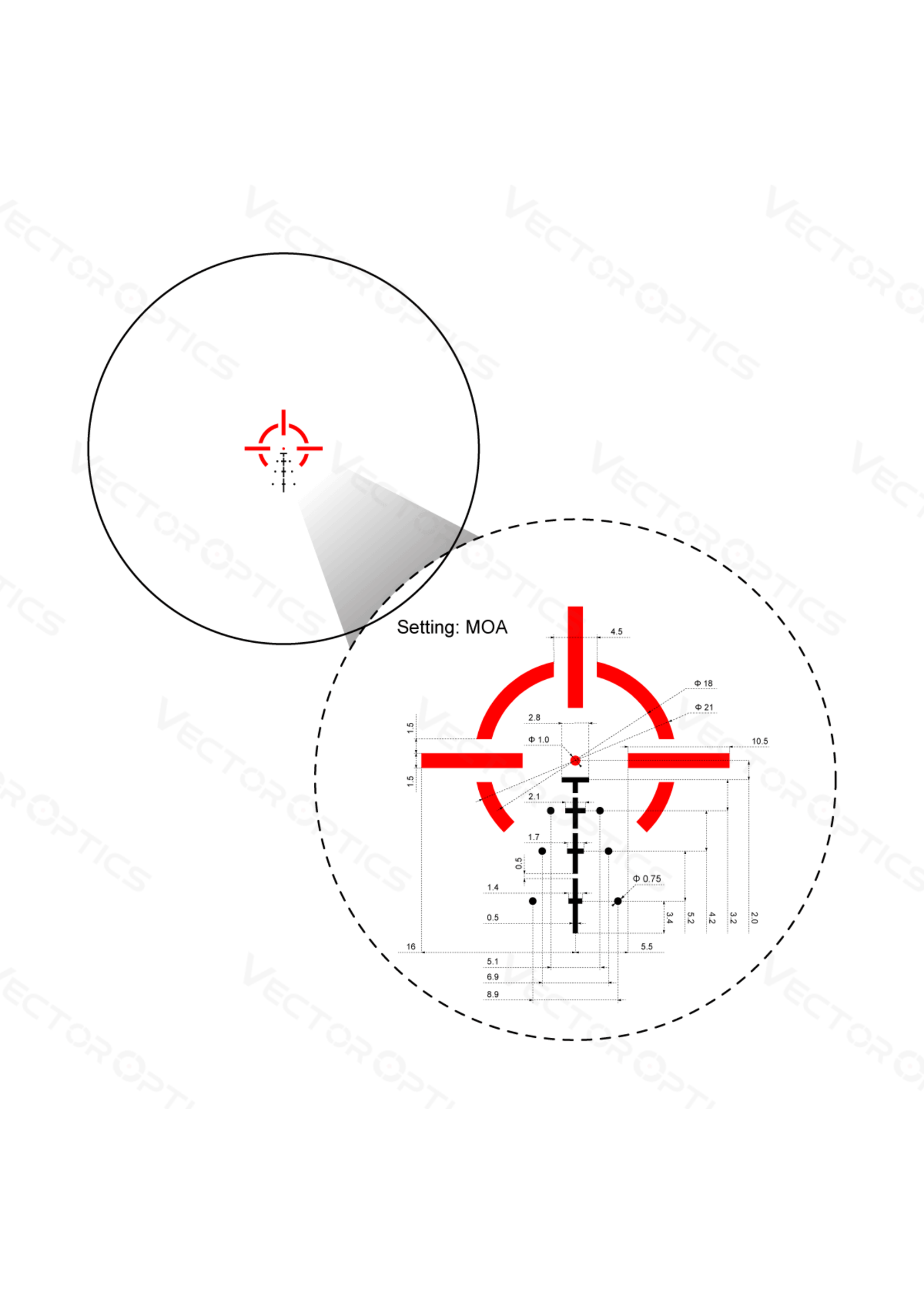 Vector Optics Vector Optics Paragon 3x18 Micro Prism Scope Illuminated VEPS-MBR