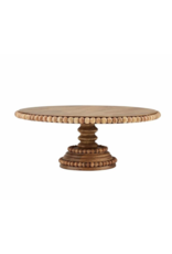 Beaded Wood Pedestal Tray