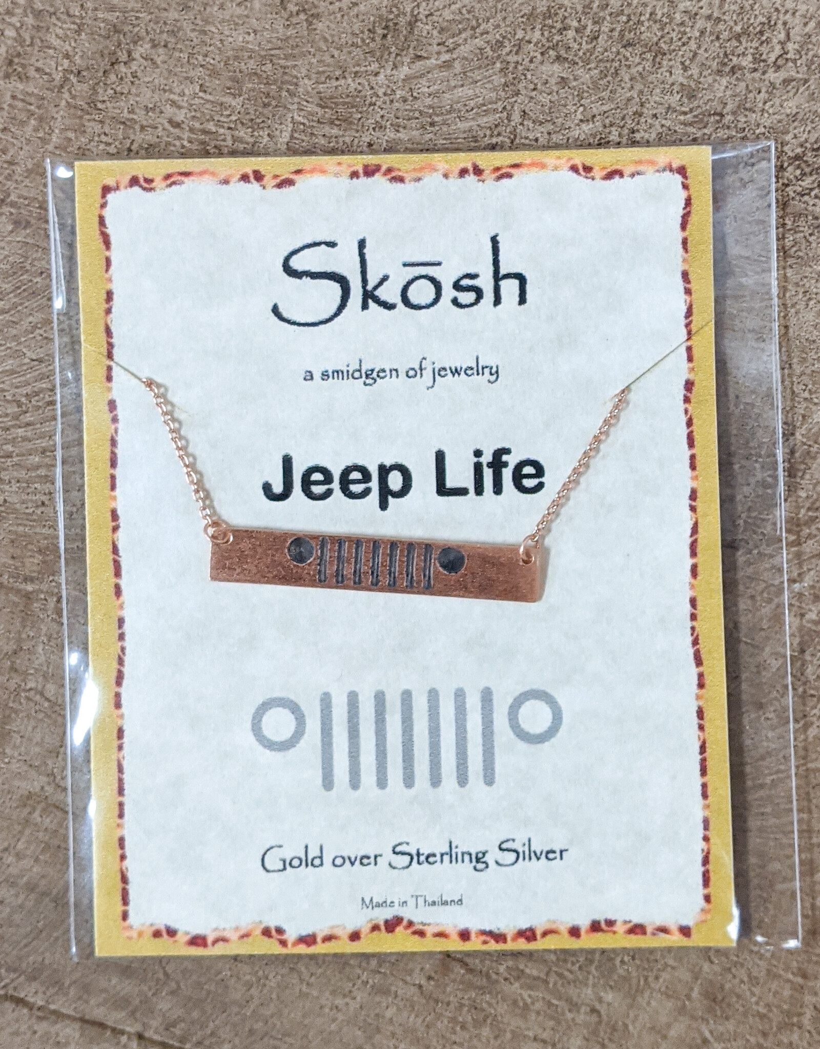 Necklace Jeep Bar Rose Gold