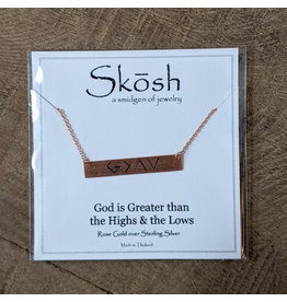 Skosh Necklace God Greater Long Rose Gold