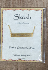 Necklace Faith>Fear Long Bar Gold
