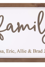 Framed Family Sign Includes Laser Engraving
