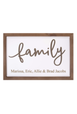 Framed Family Sign Includes Laser Engraving