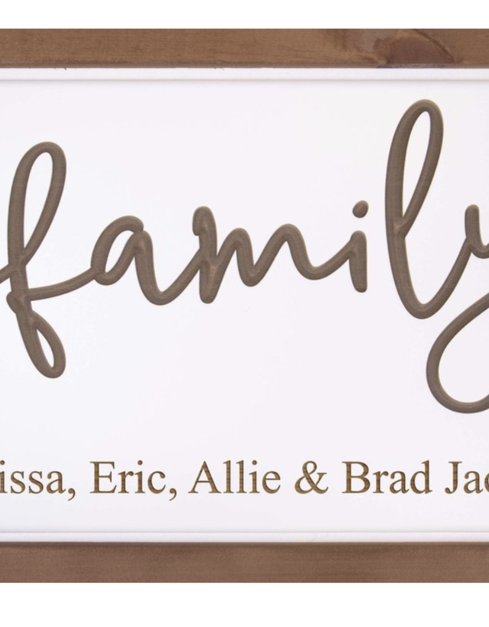 Framed Family Sign Includes Laser Engraving