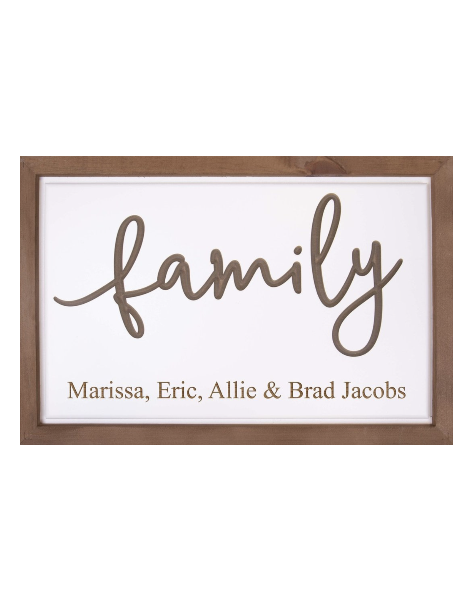 Framed Family Sign Includes Laser Engraving