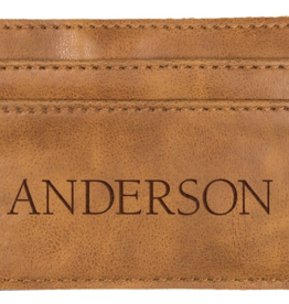 Faux Leather Credit Card Wallet Laser Includes Laser Engraving