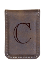 Faux Leather Money Clip Brown Includes Engraving