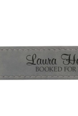 Faux Leather Bookmark Gray Includes Laser Engraving