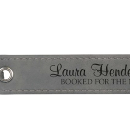 Faux Leather Bookmark Gray Includes Laser Engraving