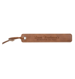 Faux Leather Bookmark Tan Includes Laser Engraving