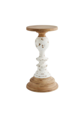 Mud Pie Candlestick Wooden Rustic MD