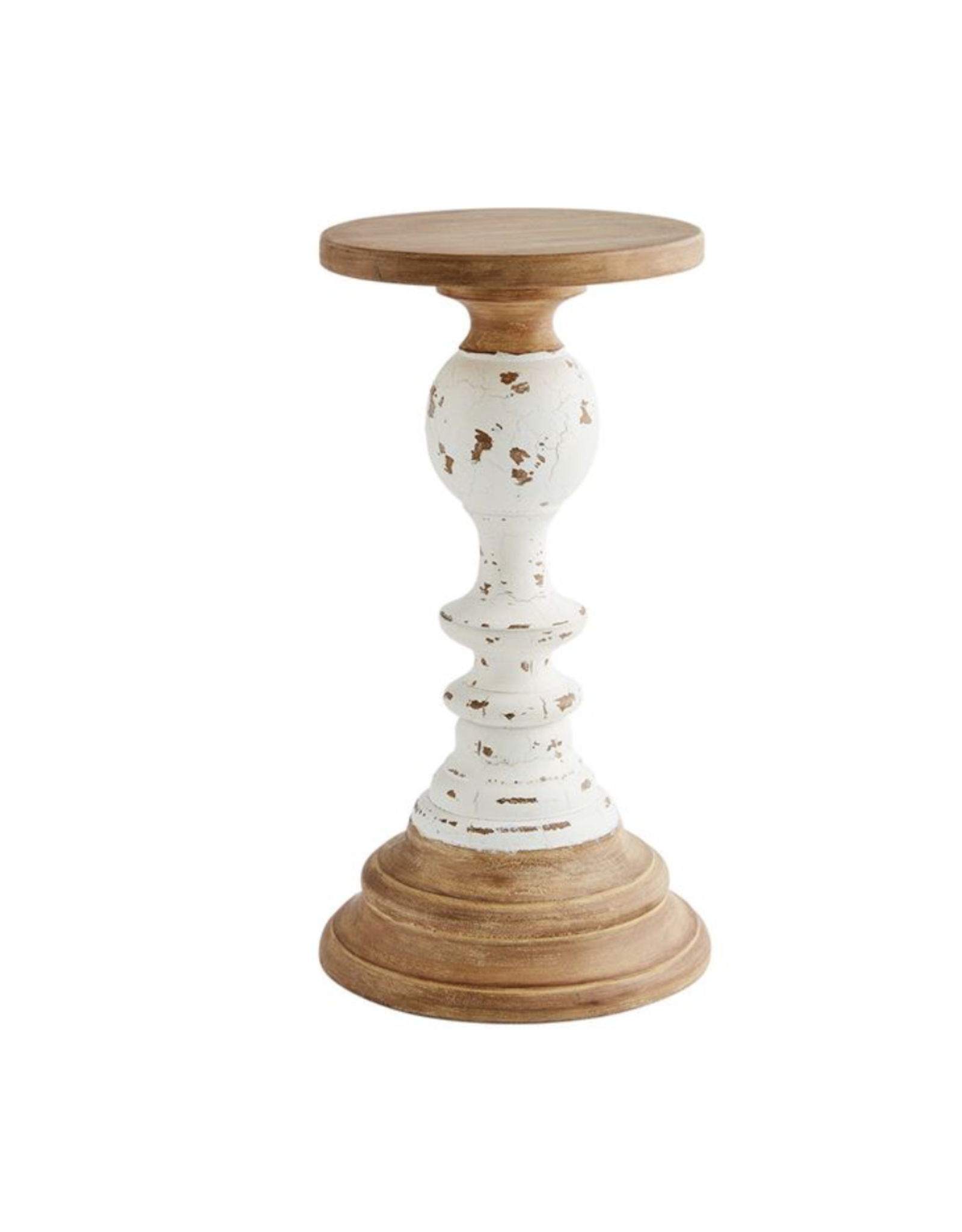 Candlestick Wooden Rustic LG