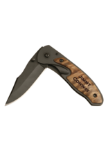 Wood Pocket Knife With Clip SM Includes Laser Engraving