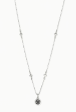 Necklace Nola Short Pendant RHOD Platinum Drusy