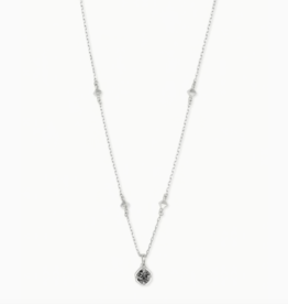 Necklace Nola Short Pendant RHOD Platinum Drusy