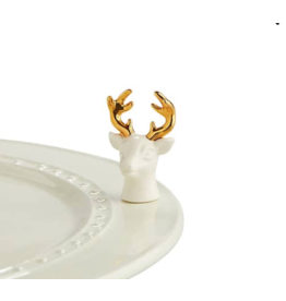 Mini Oh, Deer (White/Gold Deer)