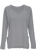 Frankie Ribbed Long Sleeve Dark Silver