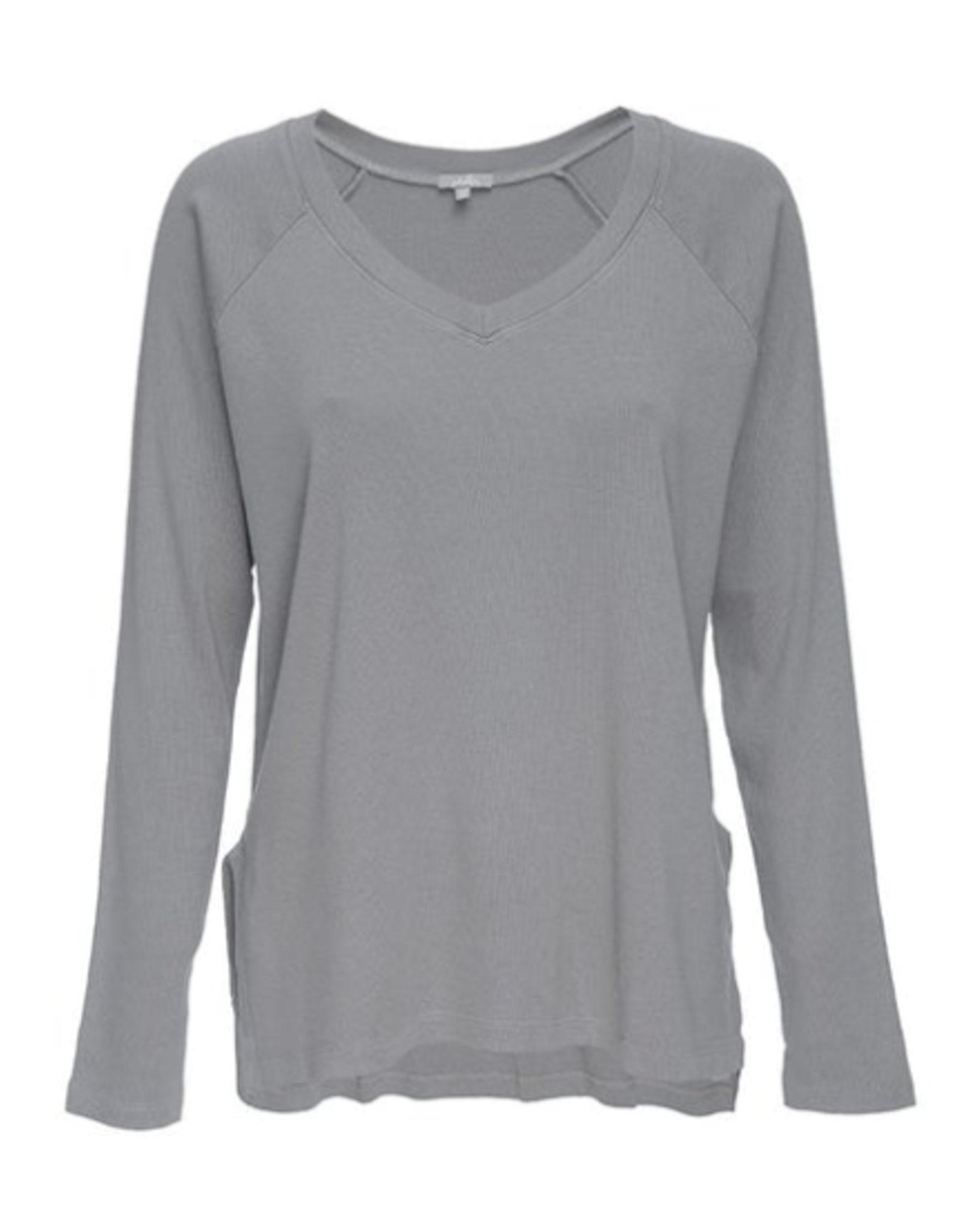 Frankie Ribbed Long Sleeve Dark Silver