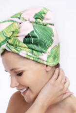 Microfiber Hair Towel Palm Print