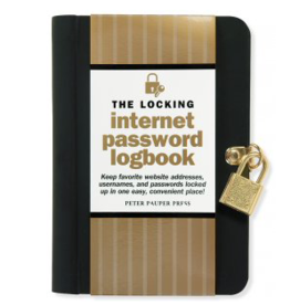 Peter Pauper Press Internet Log Book Locking Black