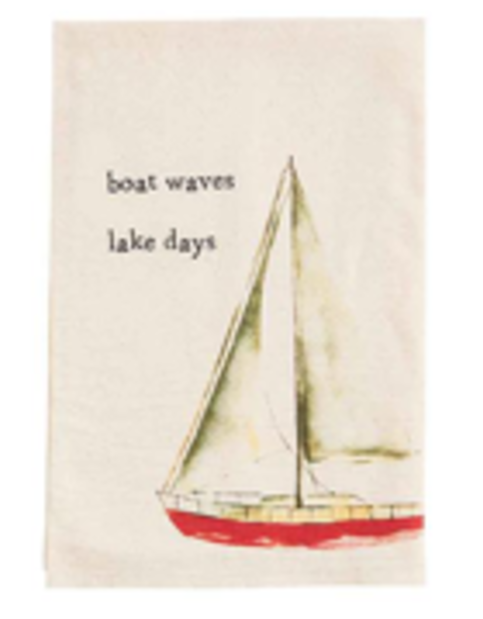 Mud Pie Towel Watercolor Boat Waves