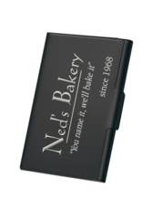 Business Card Holder Black Includes Laser Engraving