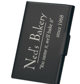 Business Card Holder Black Includes Laser Engraving