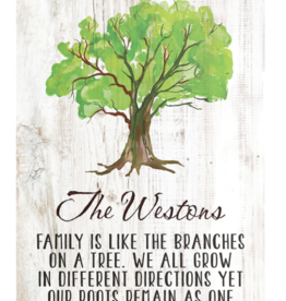 Family Tree Plaque Includes Laser Engraving