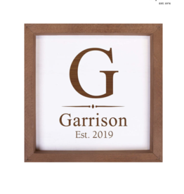 P Graham Dunn Framed Sign White Faux Wood Includes Laser Engraving