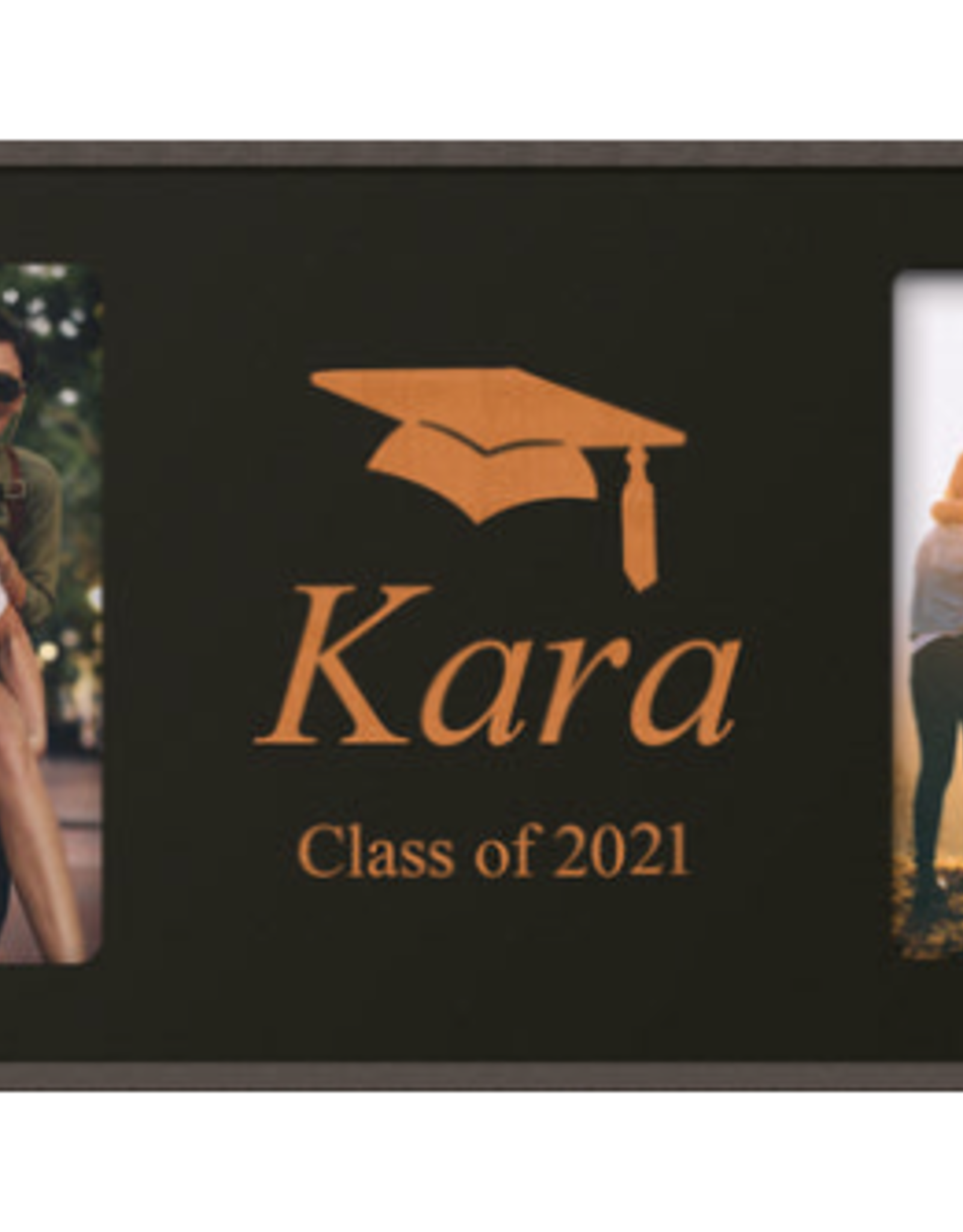 Black Double Photo Frame 4x6 Includes Laser Engraving