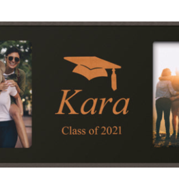Black Double Photo Frame 4x6 Includes Laser Engraving