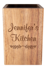 Utensil Holder Includes Laser Engraving