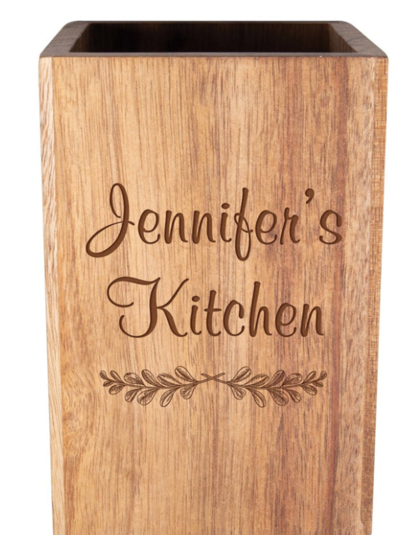 Utensil Holder Includes Laser Engraving