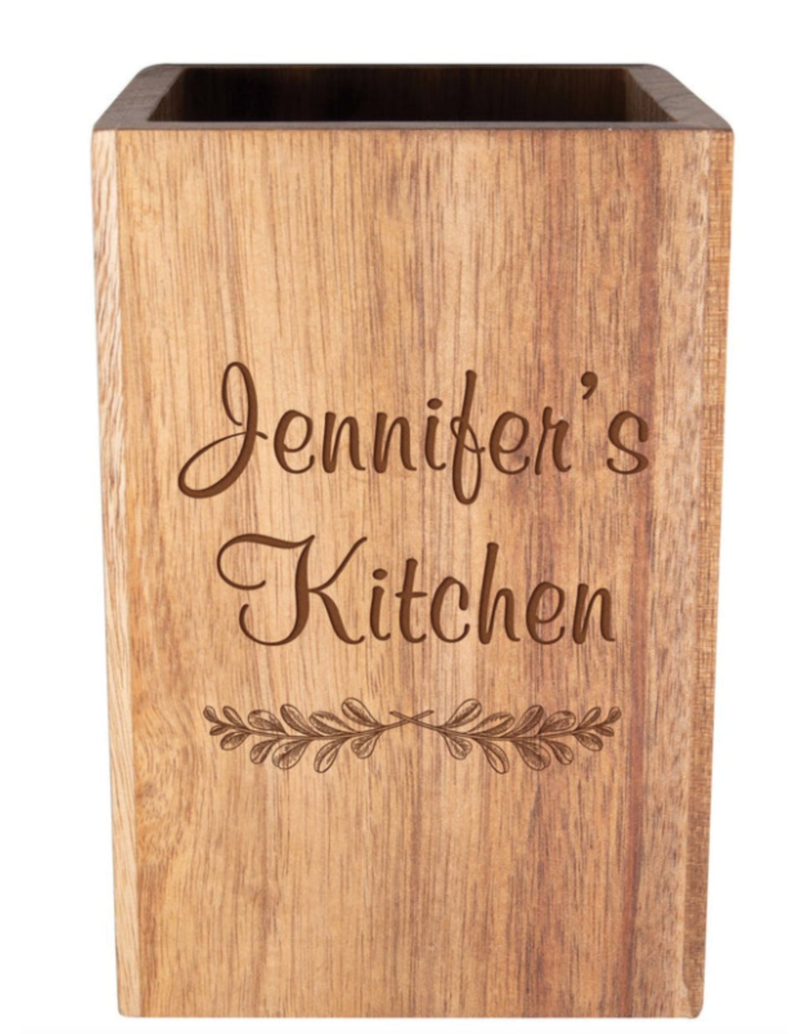 Utensil Holder Includes Laser Engraving