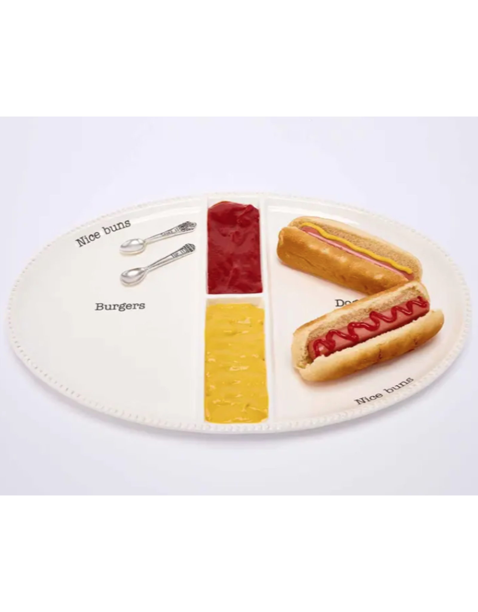 Mud Pie Platter Set Burger & Hot Dog