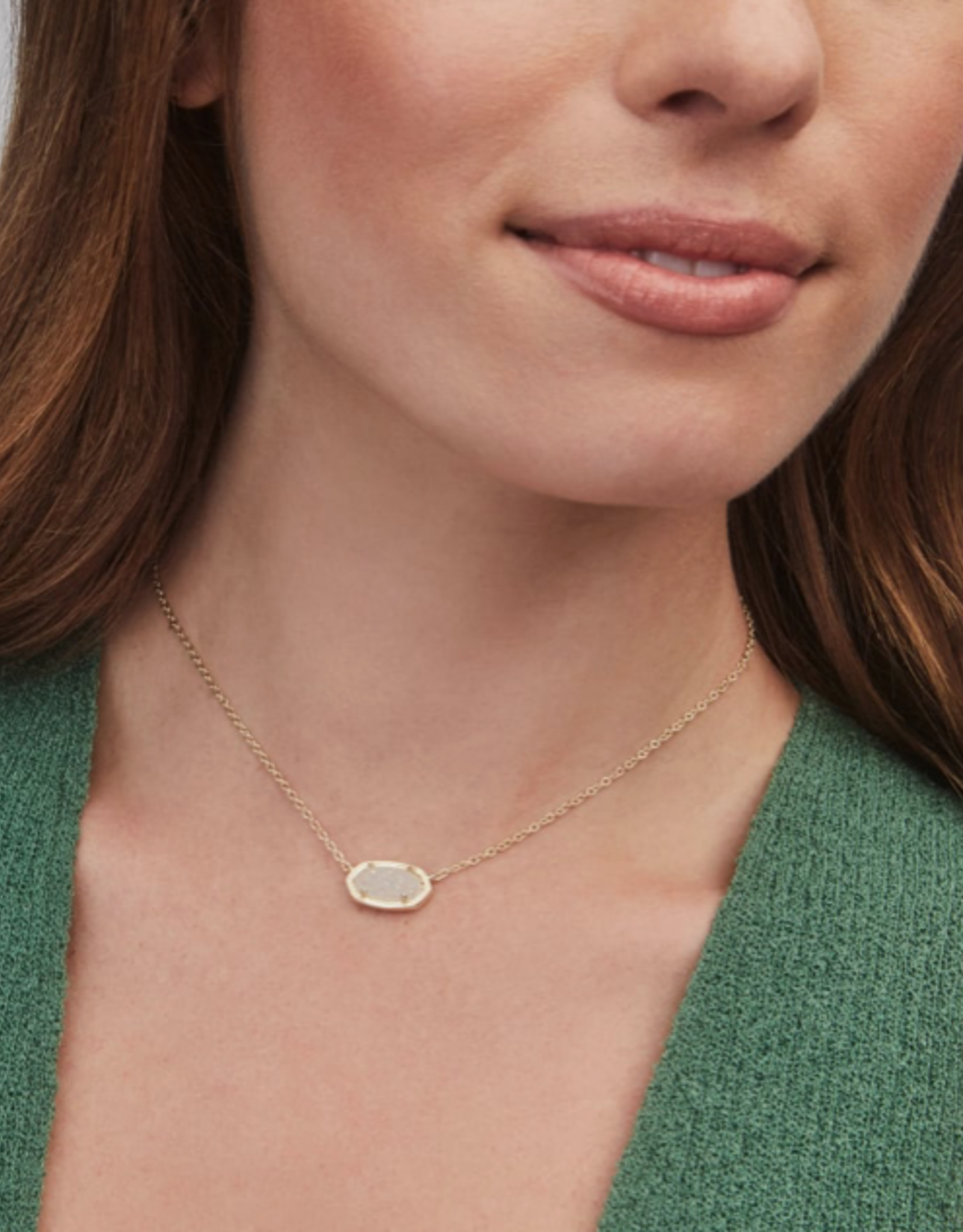 Necklace Elisa Gold Iridsnt Drusy