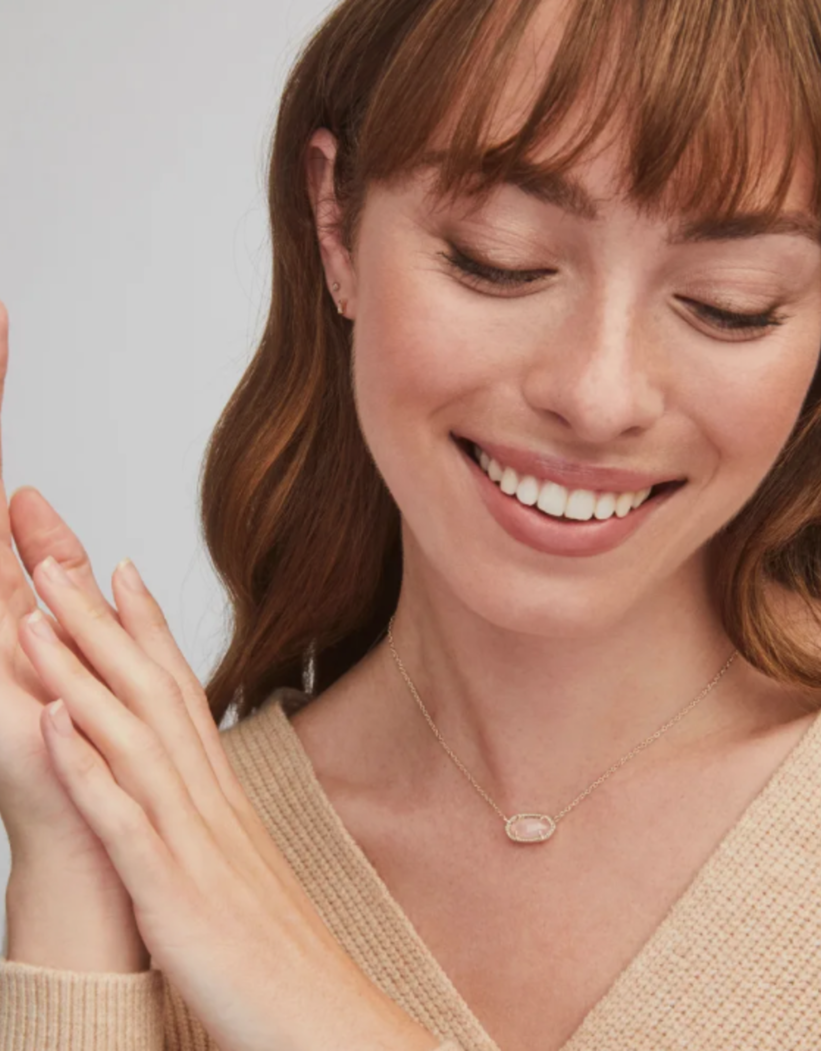 Necklace Elisa Gold Rose Quartz