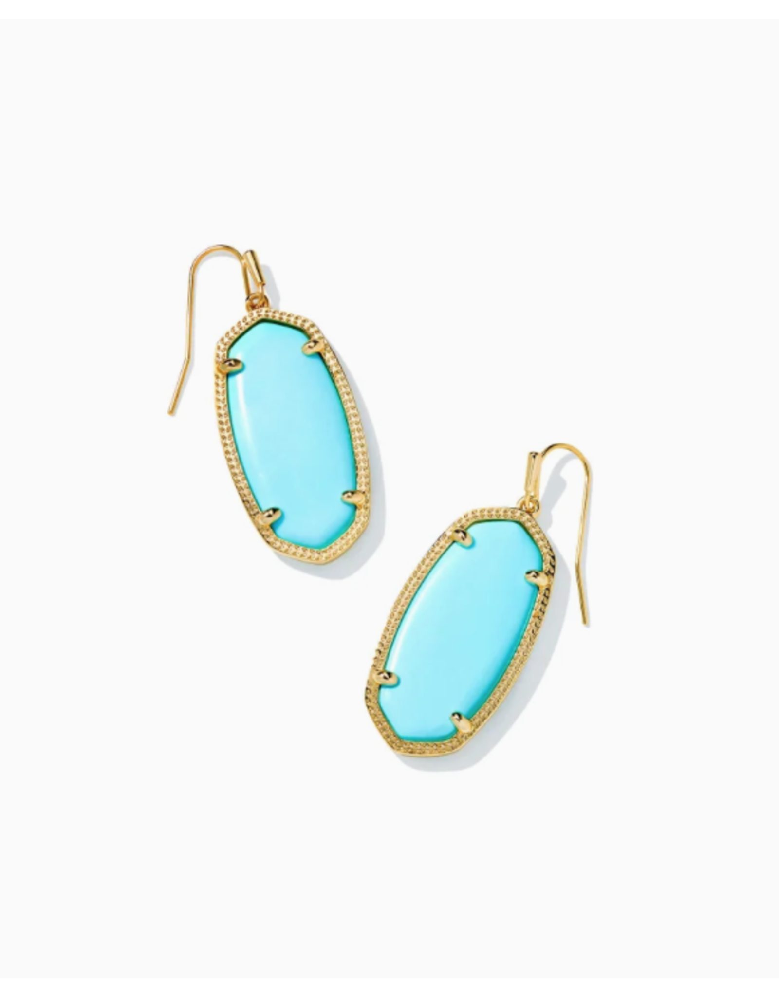 Elle Earring Gold Light Blue Magnesite