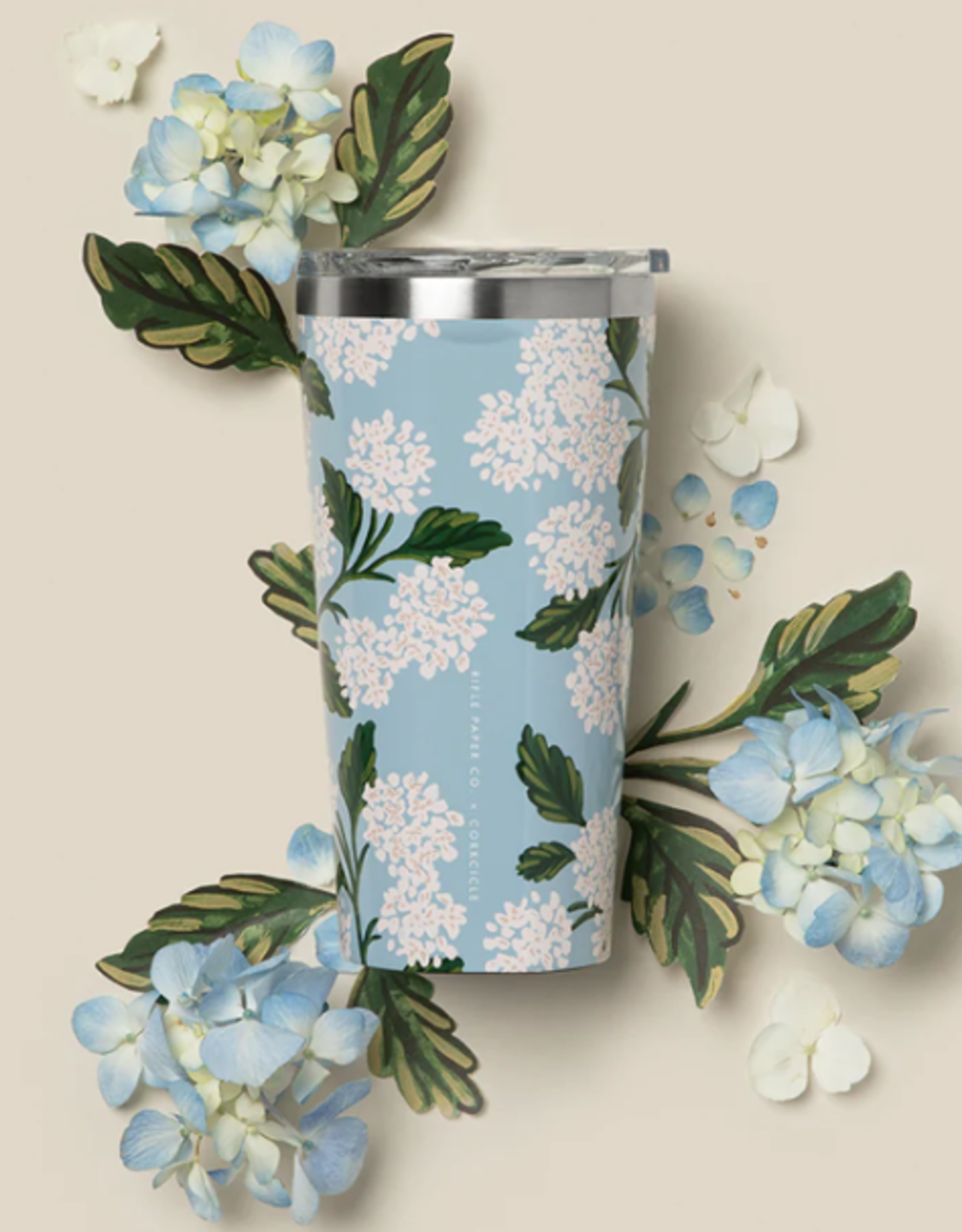 Tumbler 16 Rifle Paper Gloss Blue Hydrangea