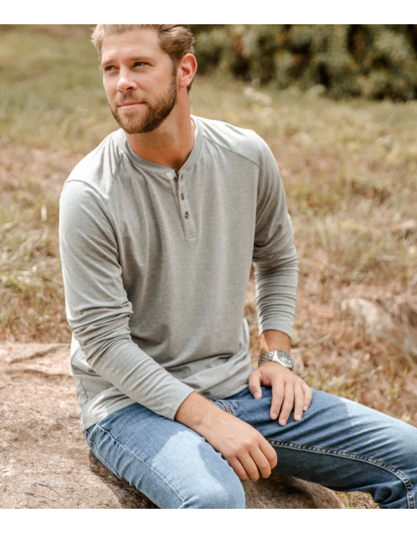 Southern Shirt Company Max Comfort Henley LS Alloy